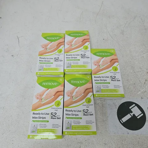 GROUP OF FIVE REMOVE READY TO USE WAX STRIPS (52 PER PACK) 12/25 EXPIRY