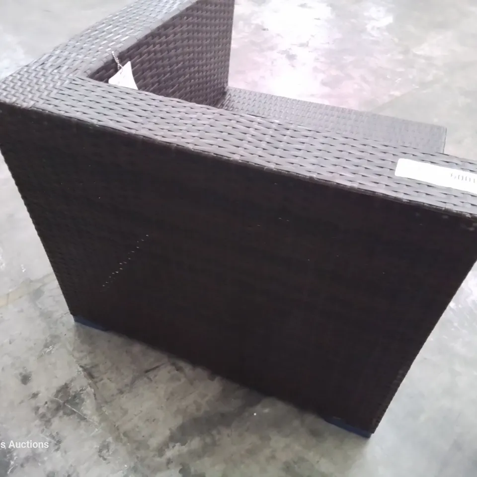 BROWN RATTAN CORNER SOFA SECTION
