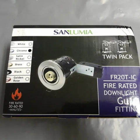 SANLUMIA TWIN PACK OF FIRE RATED GU10 DOWNLIGHTS - CHROME