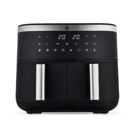 BOXED SWAN 7.6L DUAL AIR FRYER IN BLACK