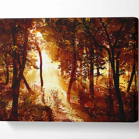 BAGGED OCHRE FOREST - WRAPPED CANVAS RECTANGLE PRINT