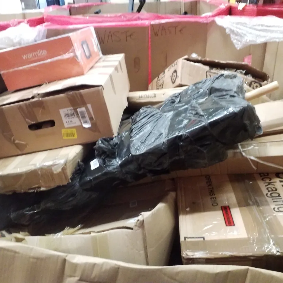 PALLET CONTAINING ASSORTED PRODUCTS INCLUDING ROTARY DRYER, 3 BAR HALOGEN HEATER, LED MONITOR, CLOTHING RACK & TV MOUNT