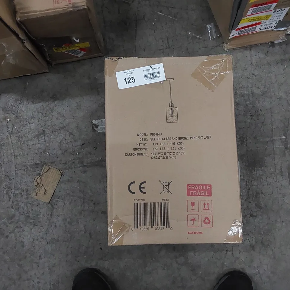 BOXED SINGLE CYLINDER PENDANT LIGHT 10.7" W X 15.15" H (1 BOX)