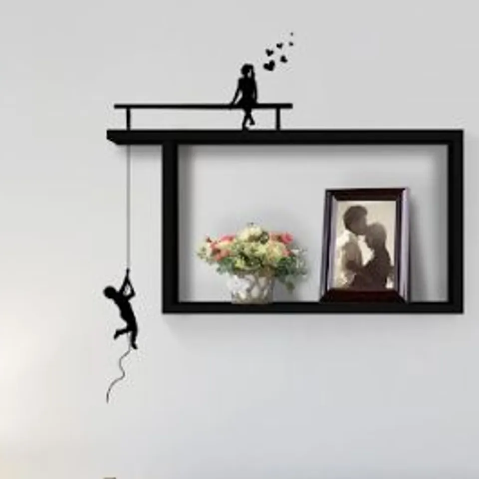 BRAND NEW BOXED BLACK SHELVING UNIT