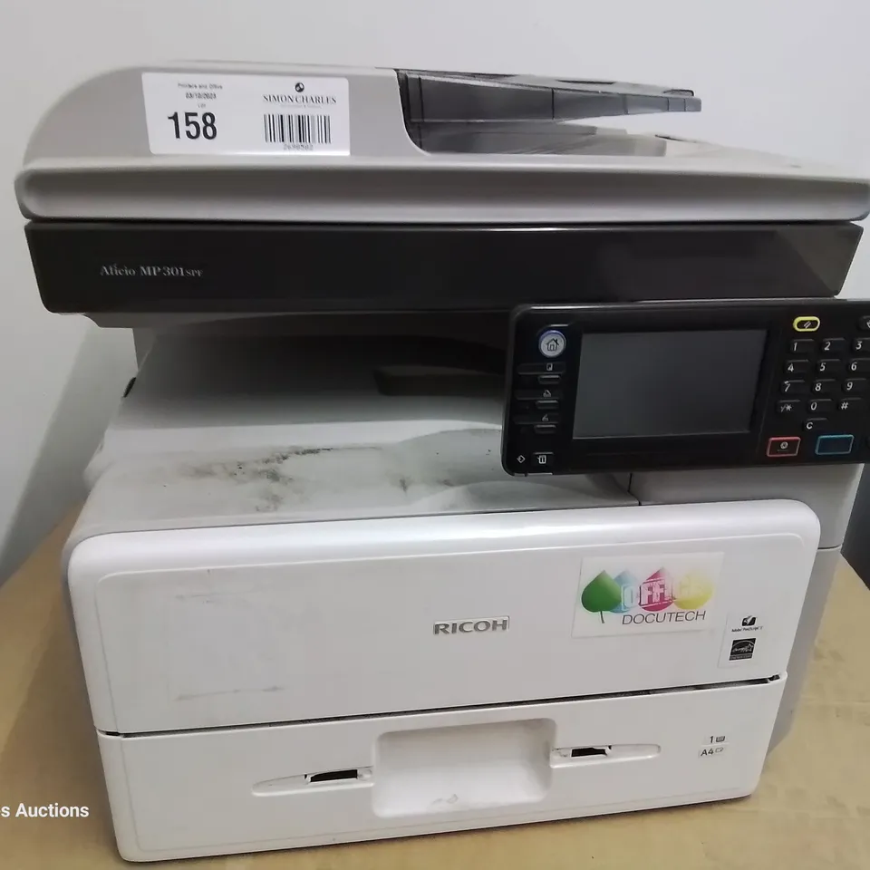 RICOH AFICIO MP 301 SPF FAST MONO MULTI FUNCTION FAX/SCAN/ PRINT 31ppm