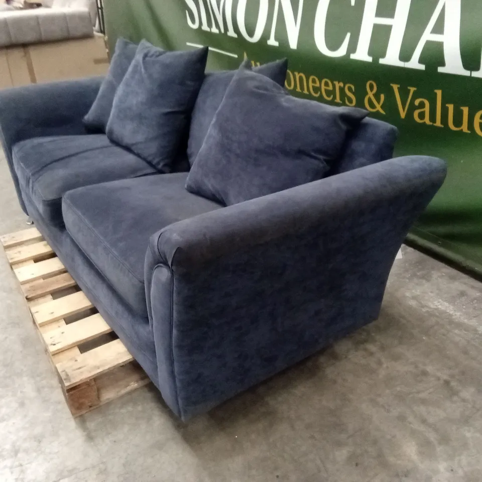 DURY FABRIC 3 SEATER SCATTER BACK SOFA - BLUE RRP £499
