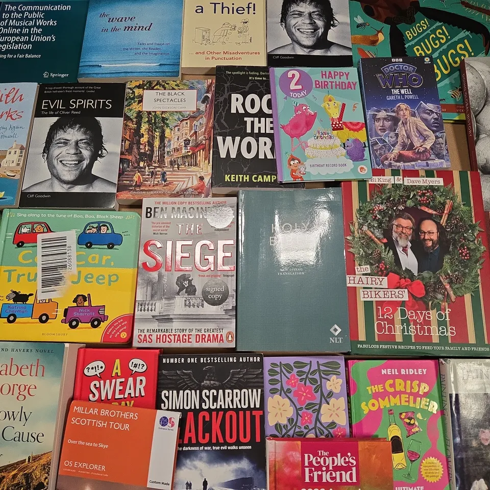 LARGE QUANTITY OF ASSORTED FICTION & NON-FICTION BOOKS TO INCLUDE WORKS FROM THE HAIRY BIKERS, BEN MACINTYRE, PATRICIA MORGAN, ETC  - COLLECTION ONLY