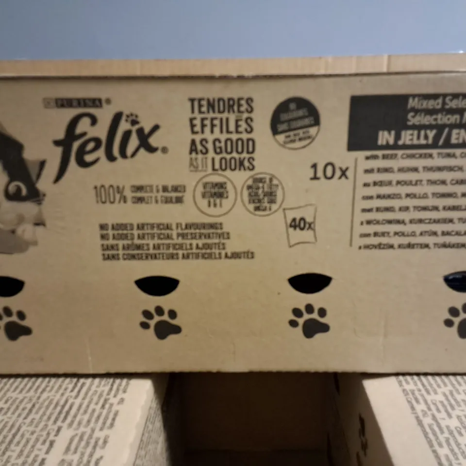 LOT OF FELIX MIXED SELECTION CAT FOOD IN JELLY - 3 X 40 PACK BOXES