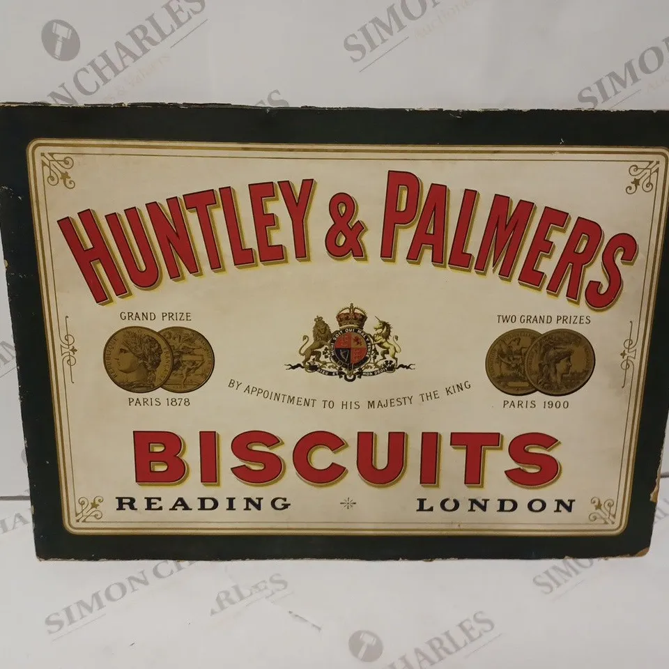 HUNTLEY & PALMERS BISCUITS VINTAGE SIGN 