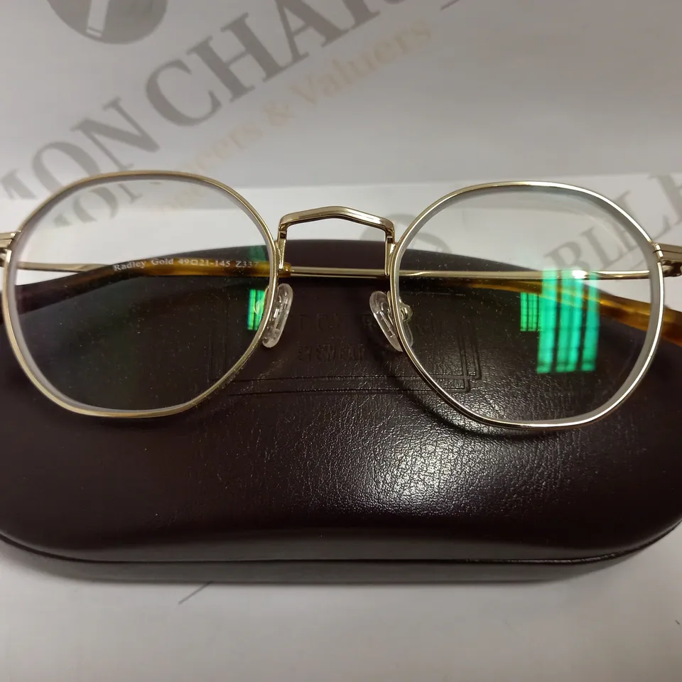 LONDON RETRO RADLEY GOLD FRAMED PRESCRIPTION GLASSES