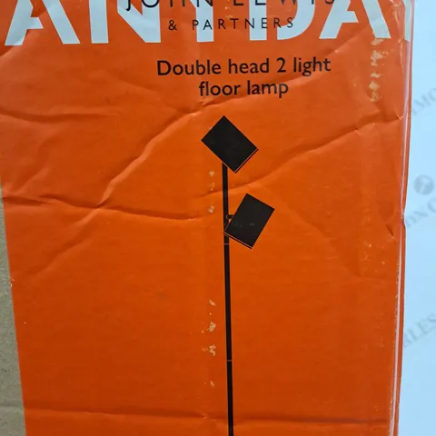BOXED JOHN LEWIS DOUBLE HEAD 2 LIGHT FLOOR LAMP 