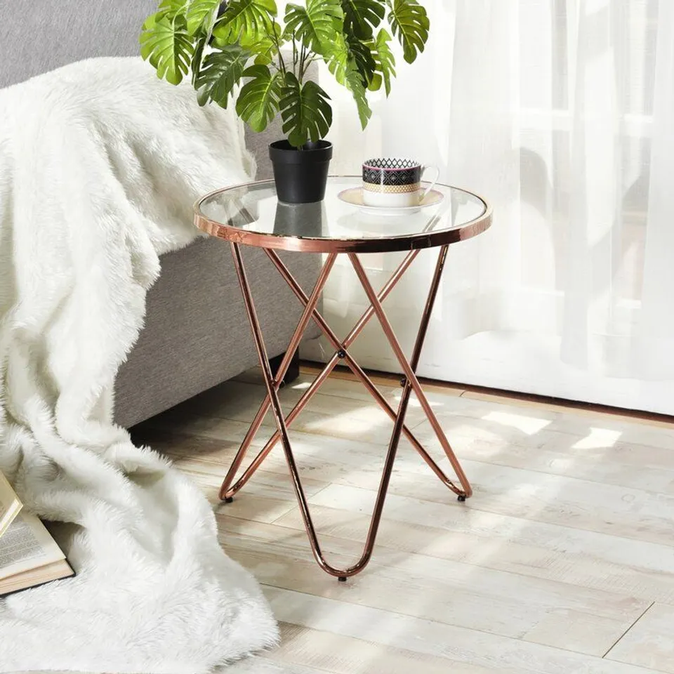 BOXED GINGRAS GOLD SIDE TABLE 