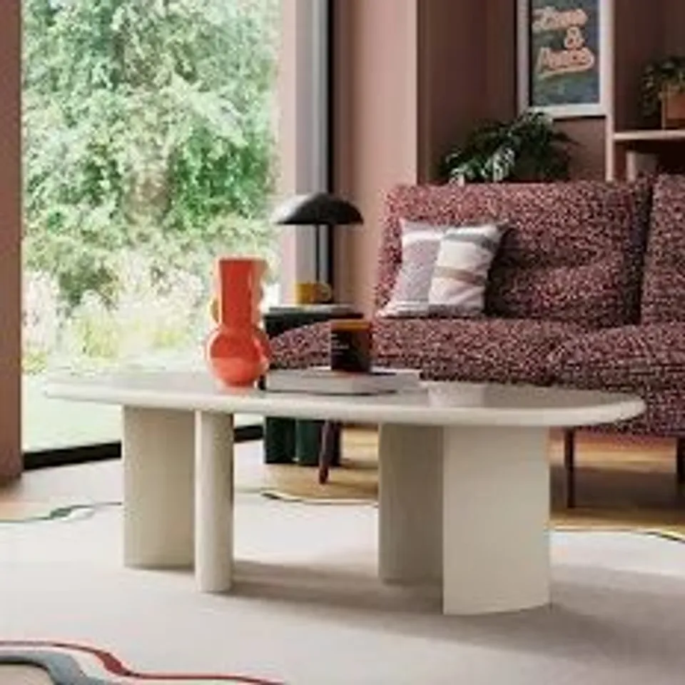 BOXED ELEMENTS ELLIS GLOSS COFFEE TABLE - MUSHROOM GREY (1 BOX)