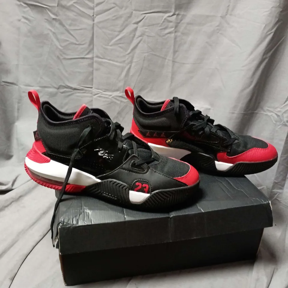 JORDAN - STAY LOYAL 2 - MEN’S SNEAKERS – BLACK & RED WITH JUMPMAN OUTSOLE - UK MEN'S SIZE 10