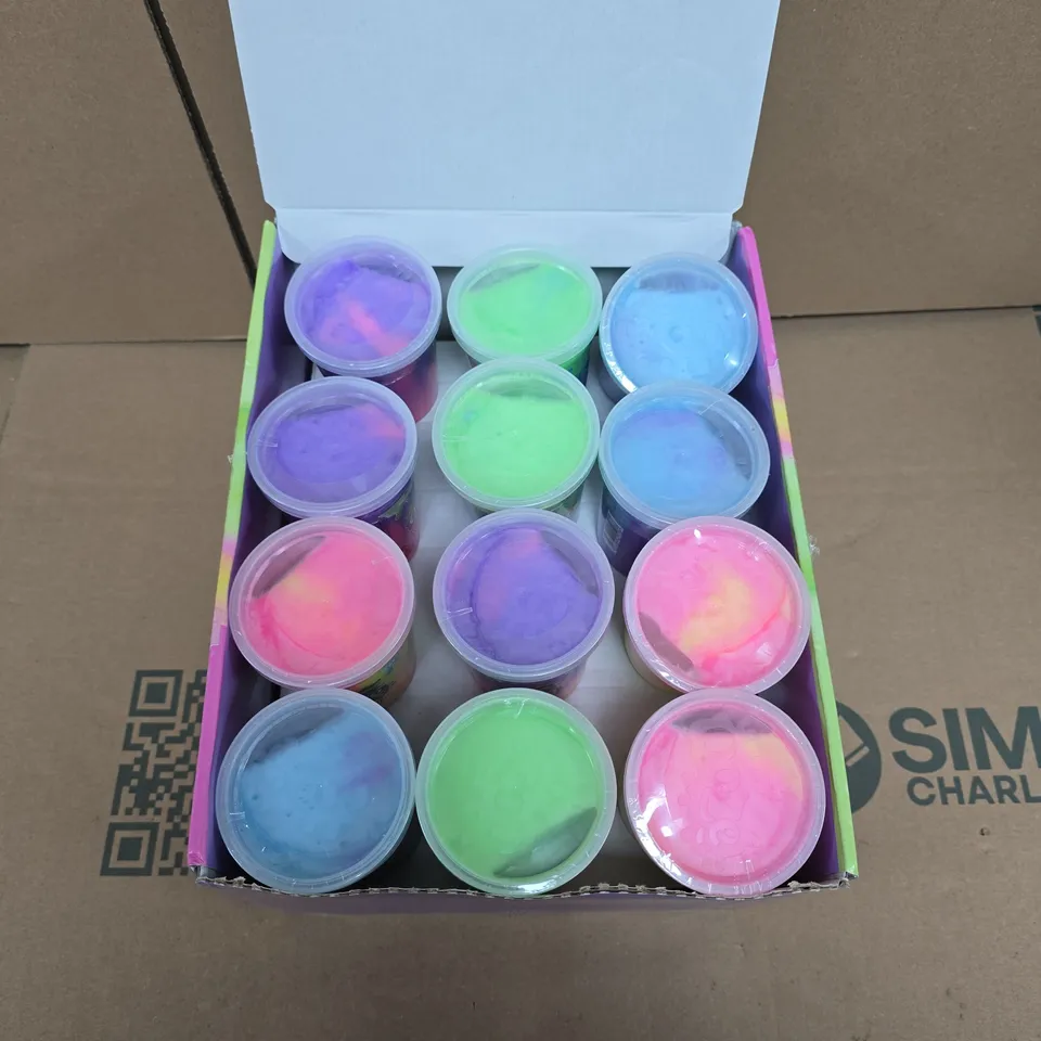OMBRE OOZE SLIME SET – BOX OF  24 MINI CUPS, RAINBOW COLOURS