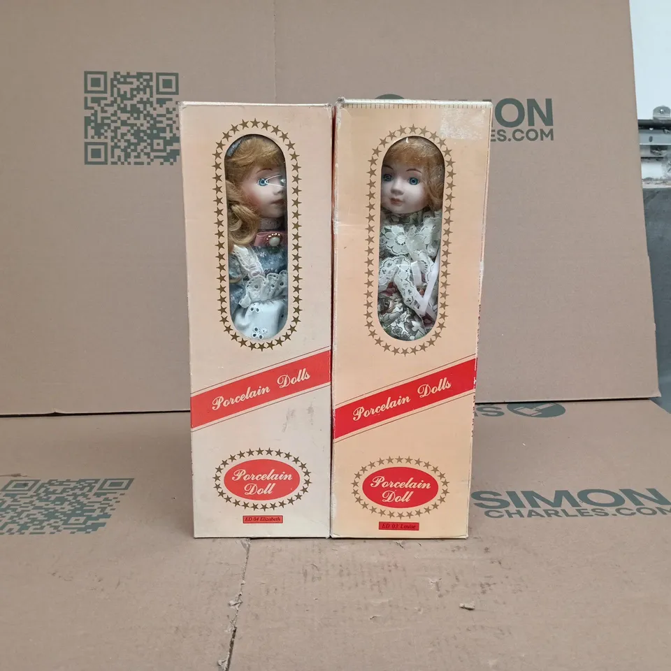 2 X VINTAGE PORCELAIN DOLLS: ED 03 LOUISE + ED 04 ELIZABETH