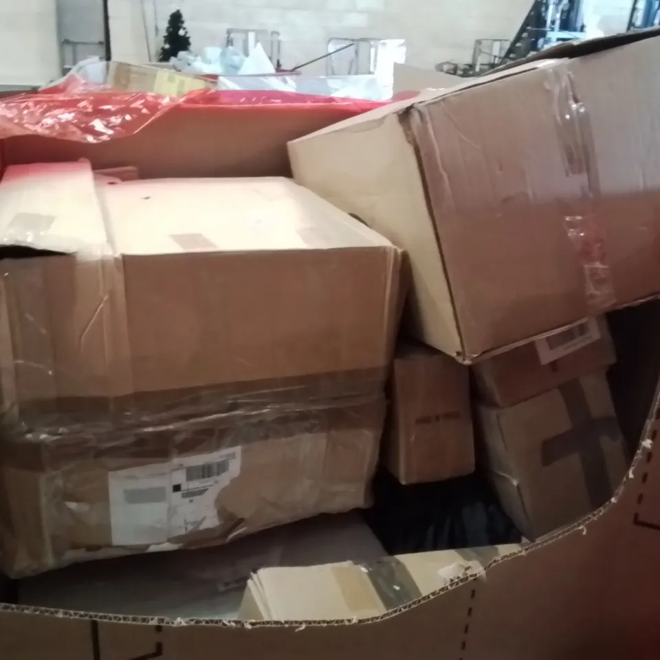 PALLET OF ASSORTED HOUSEHOLD GOODS AND PRODUCTS TO INCLUDE;PORTABLE BATHTUB,CRUTCH,MIRROR 