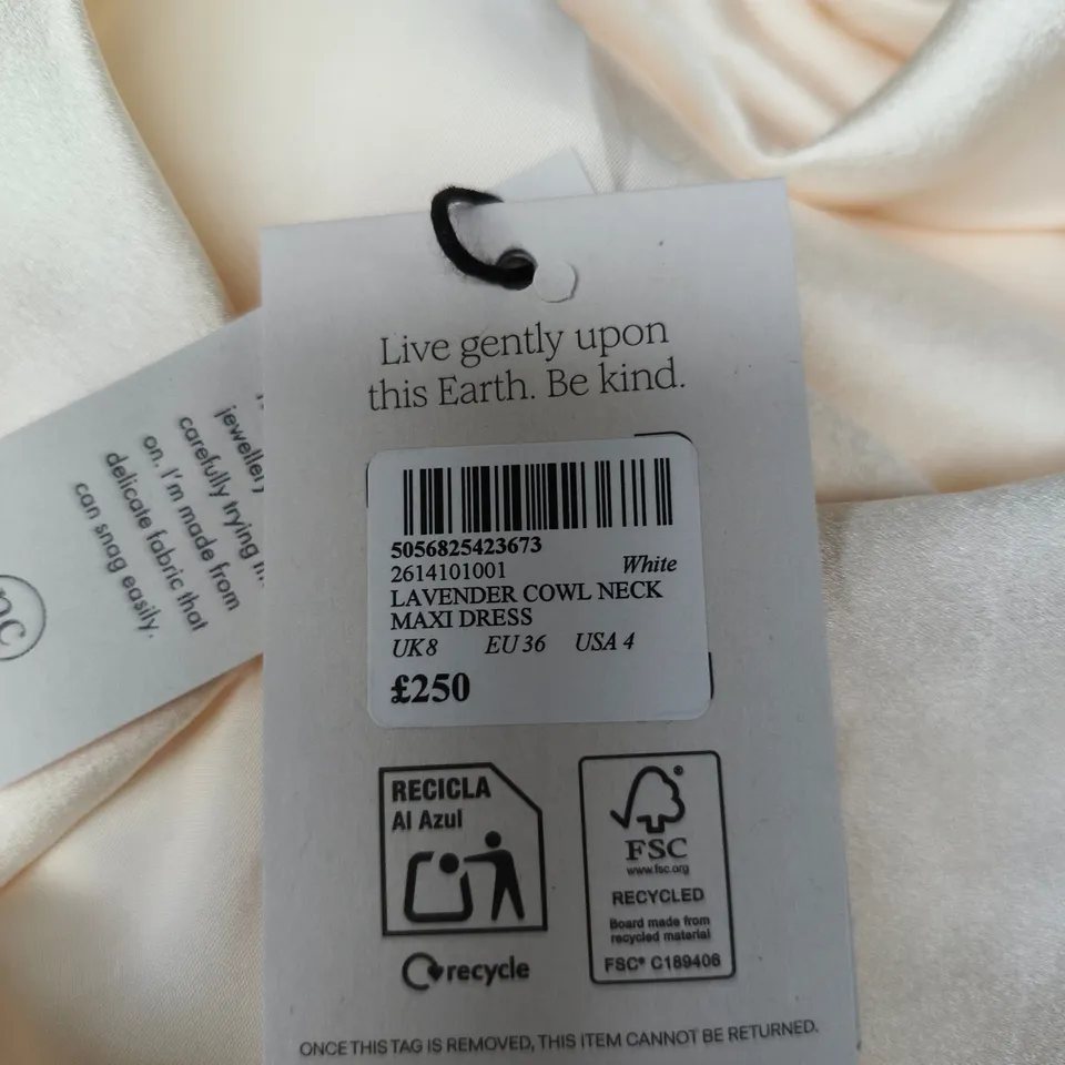 NOBODY'S CHILD LAVENDER COWL NECK MAXI DRESS – UK 8