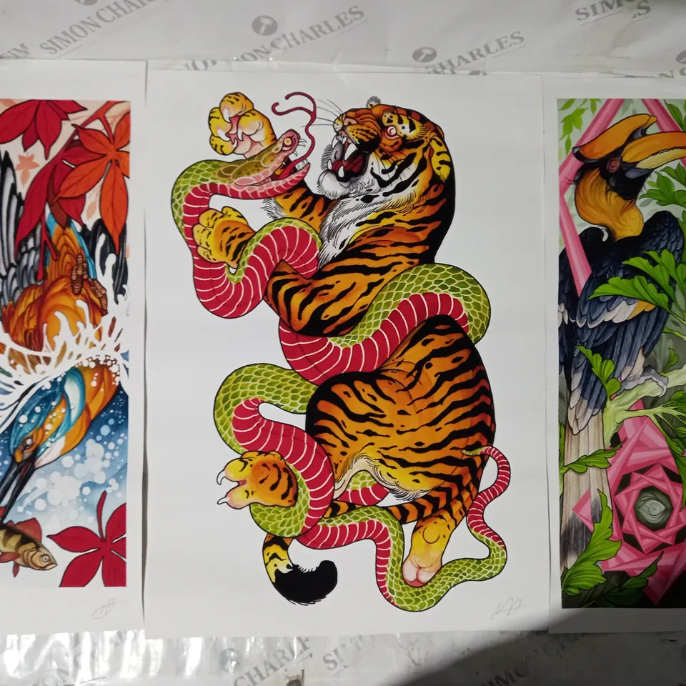 SIGNED COLLECTION OF 3 ART PRINTS