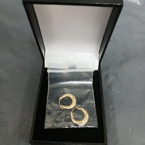 YELLOW GOLD 15.5 X 15MM TWIST CREO EARRINGS