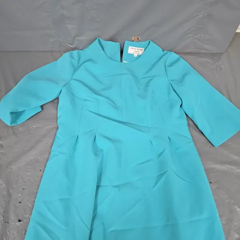 HELENE BERMAN EDGE TO EDGE DRESS IN AQUA - 12