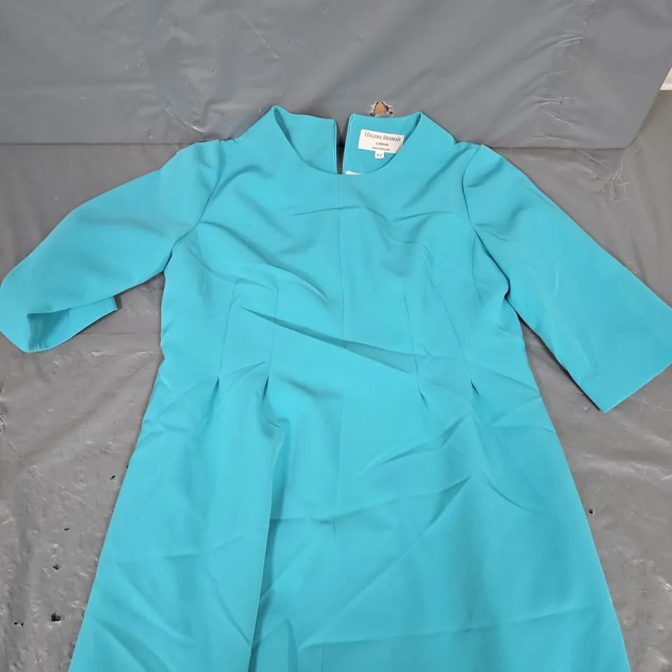 HELENE BERMAN EDGE TO EDGE DRESS IN AQUA - 12