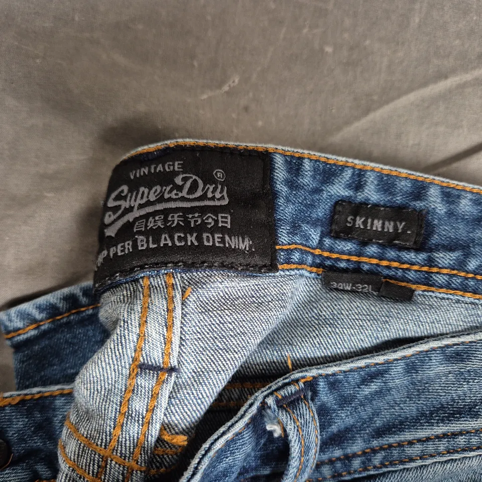 SUPERDRY SKINNY JEANS - VINTAGE BLACK DENIM, WOMEN'S, UK 6 (24W-32L)