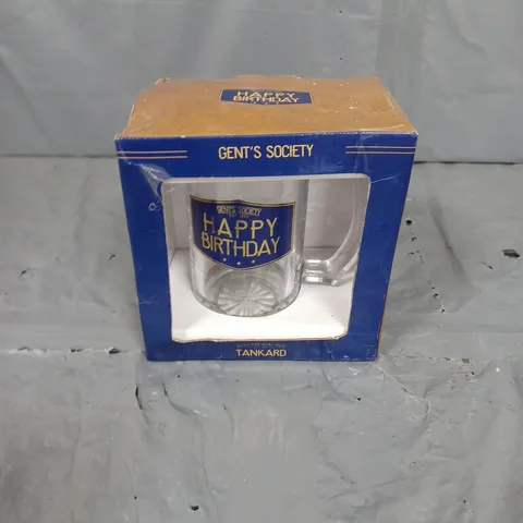 GENTS SOCIETY HAPPY BIRTHDAY GLASS - COLLECTION ONLY 