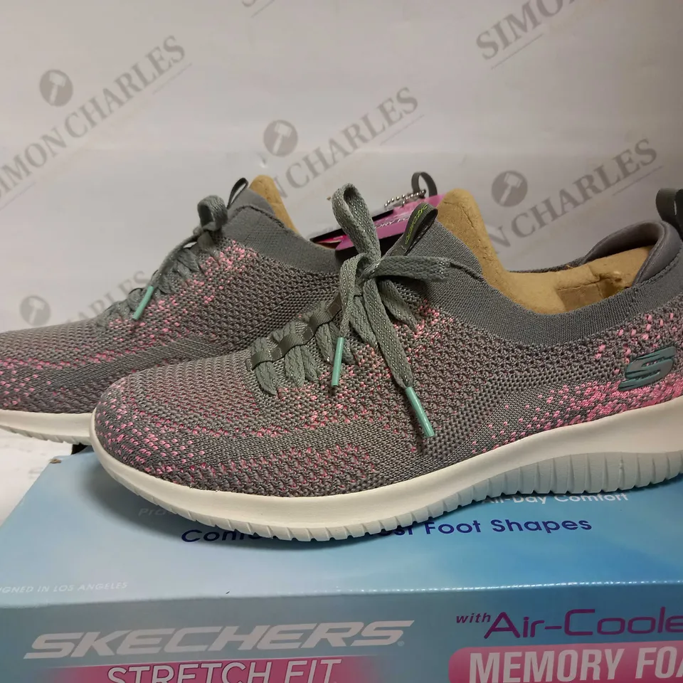 SKECHERS ULTRA FLEX GREY TRAINERS - UK SIZE 5