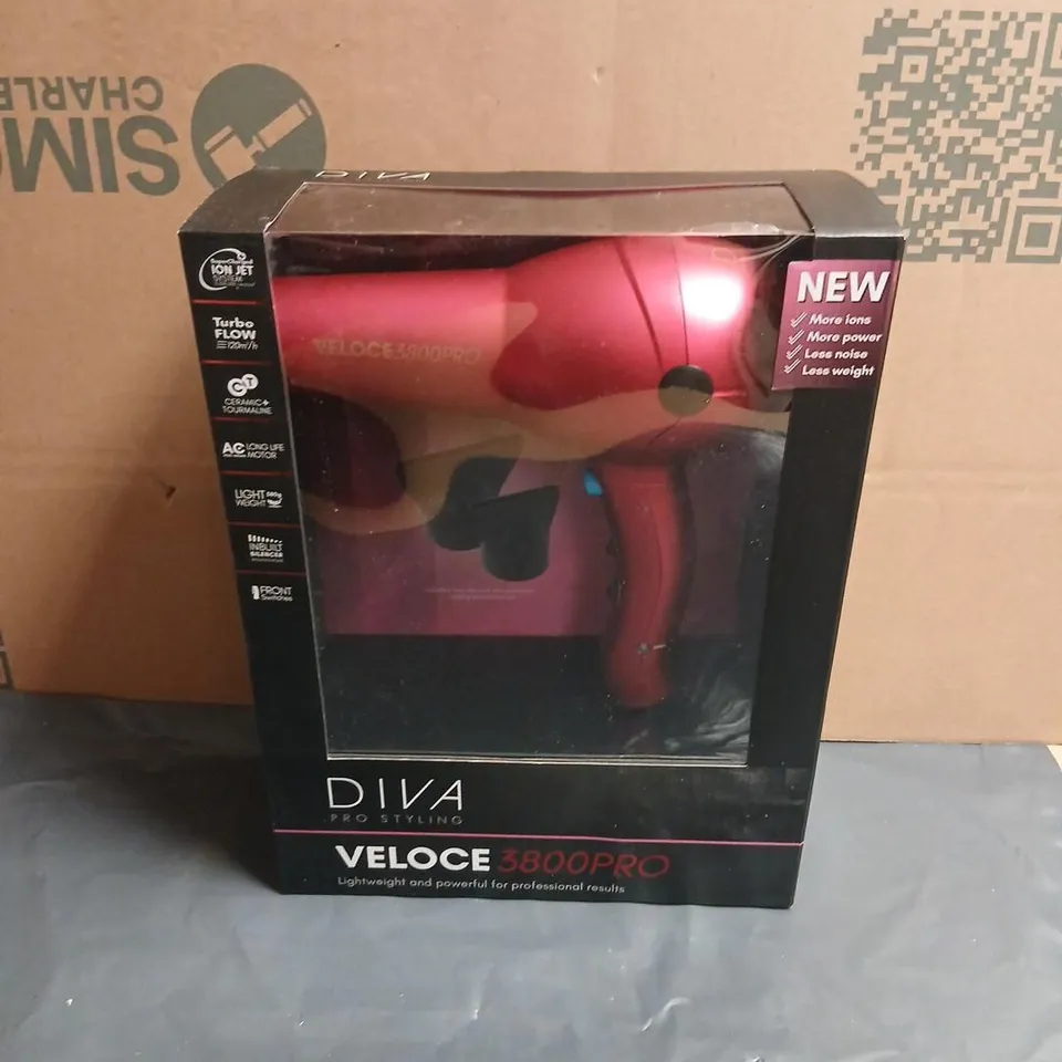 DIVA PRO STYLING VELOCE 3800 PRO HAIR STYLER – BOXED