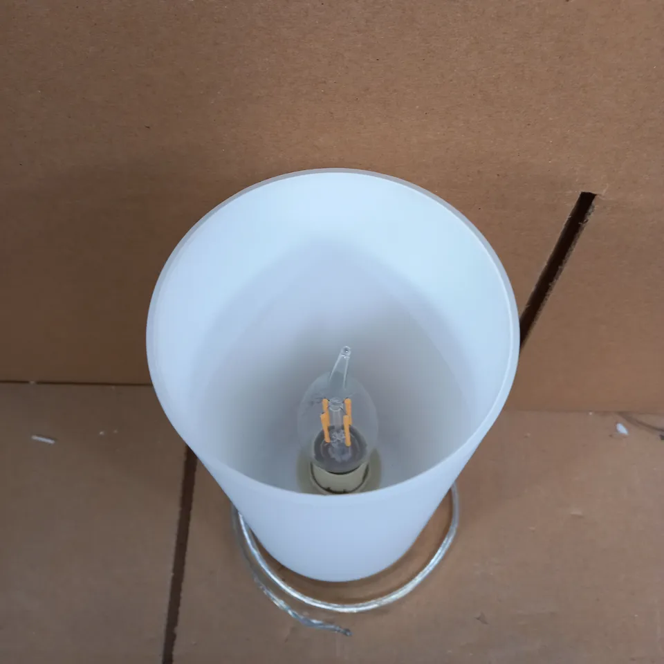 GLASS/METAL WHITE/GOLD TABLE LAMP