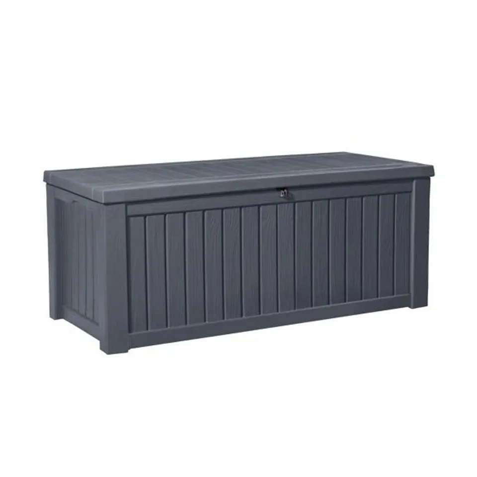 BOXED KETER ROCKWOOD XL OUTDOOR STORAGE BOX - BLACK (1 BOX)