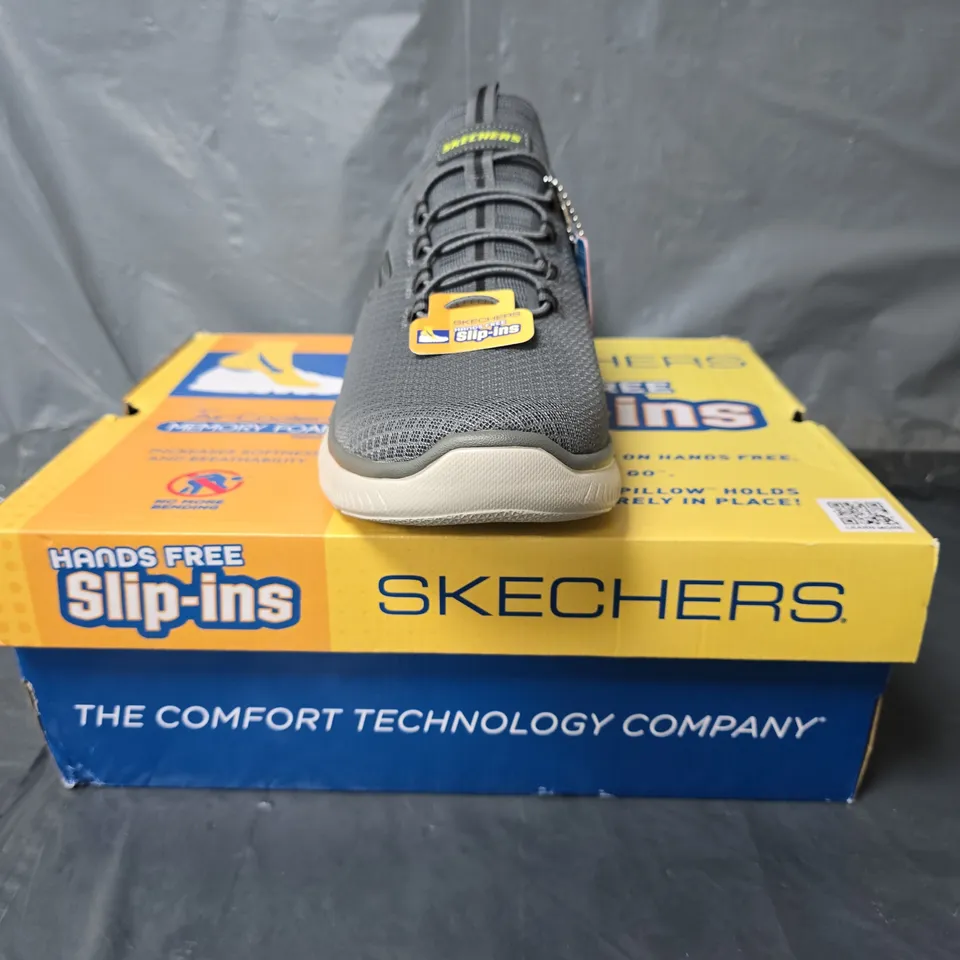 SKECHERS HANDS FREE SLIP-INS MENS TRAINERS - GREY - SIZE 10