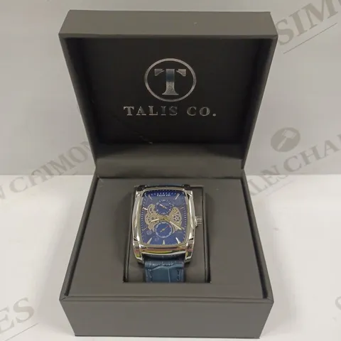 MENS TALIS CO WATCH – MOON PHASE MOVEMENT – SUB DIAL – GENUINE LEATHER STRAP 