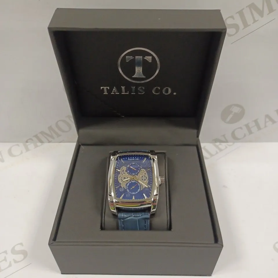 MENS TALIS CO WATCH – MOON PHASE MOVEMENT – SUB DIAL – GENUINE LEATHER STRAP 