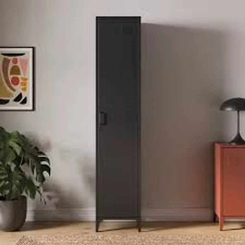 BOXED HELGA METAL THIN CUPBOARD - BLACK (1 BOX)