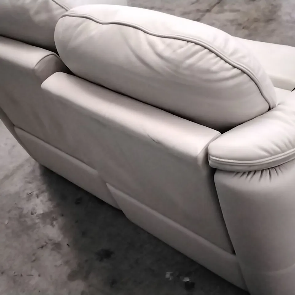 QUALITY BRITISH DESIGNED & MANUFACTURED G PLAN JACKSON 2 SEATER POWER RECLINER SOFA CAPRI CHALK LEATHER