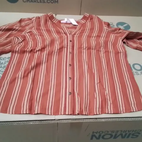 BOXED BRAND NEW APPROXIMATELY 15 JULIPA LACE TRIM BLOUSE STRIPE SIZE 18