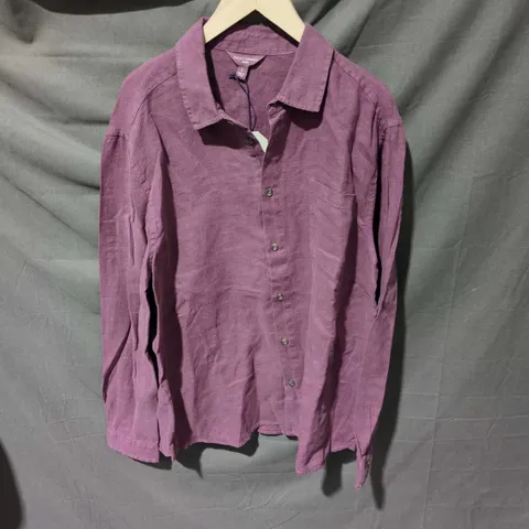 SEASALT CORNWALL MEN’S SHIRT – PURPLE, SIZE L, CHEST POCKET