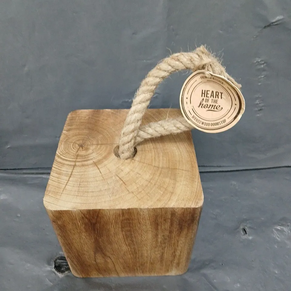 HEART OF THE HOME MANGO WOOD DOORSTOP 