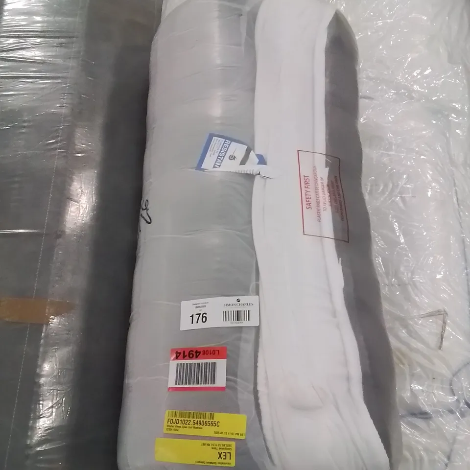 QUALITY BAGGED AND ROLLED OPEN COIL SINGLE MATTRESS