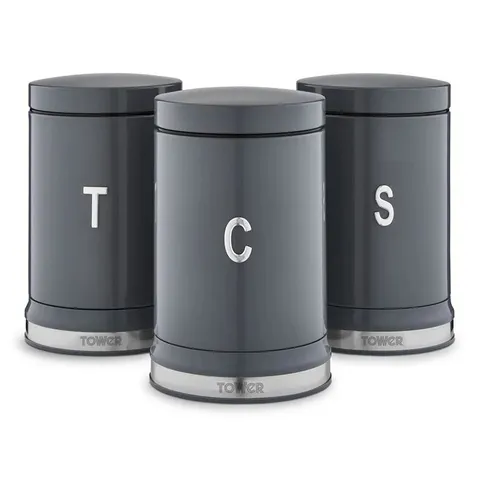 BOXED TOWER TEA/COFFEE/SUGAR CANISTERS