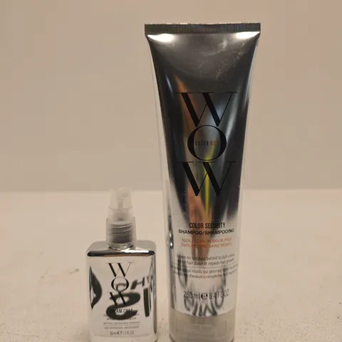 WOW COLOR SECURITY SHAMPOO/SHAMPOOING β 250 ML TUBE + 50 ML PUMP BOTTLE SUPERNATURAL SPRAY