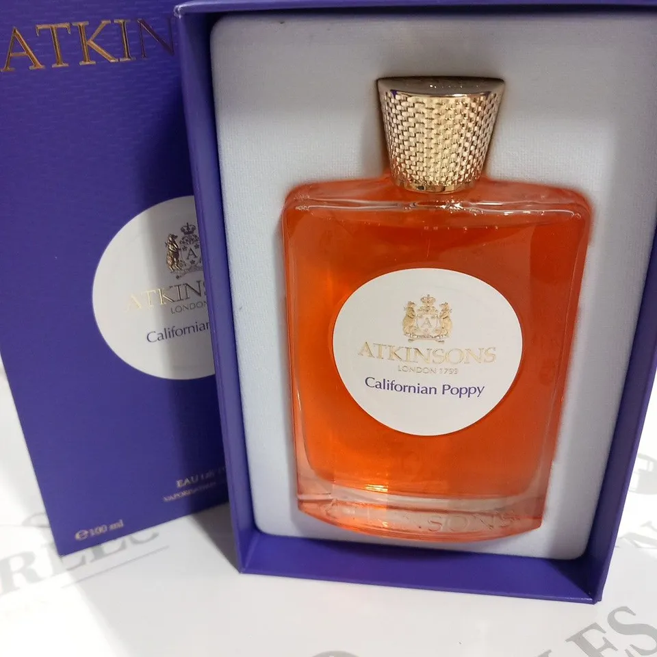 BOXED ATKINSONS LONDON 1799 CALIFORNIAN POPPY EAU DE TOILETTE 100ML