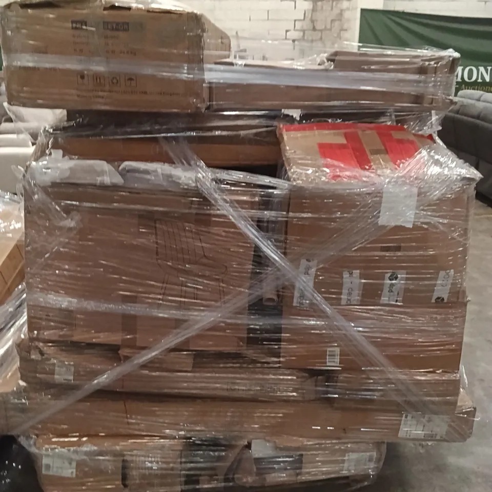 PALLET OF ASSORTED FURNITURE ITEMS INCLUDING LOUNGE CHAIR, GARDEN SET, OUTDOOR TENT, TROLLEY