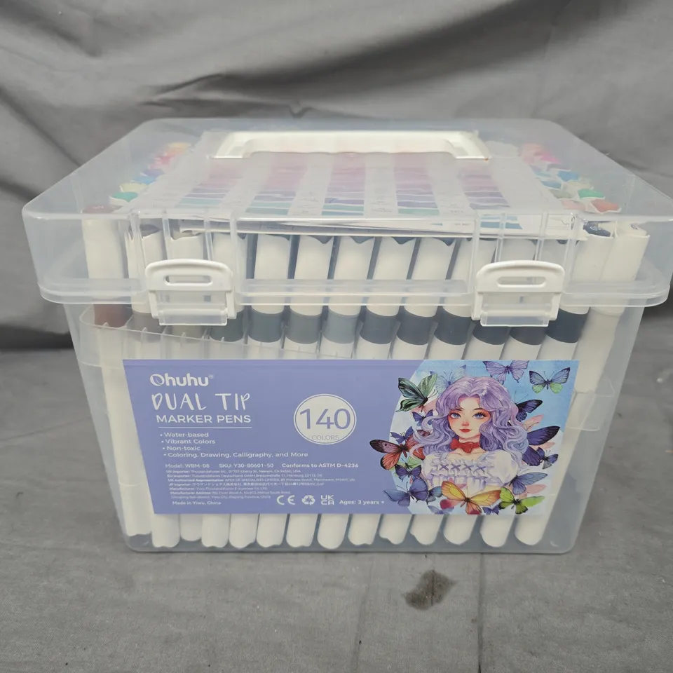 HUHU DUAL TIP MARKER PENS (140 COLOURS)