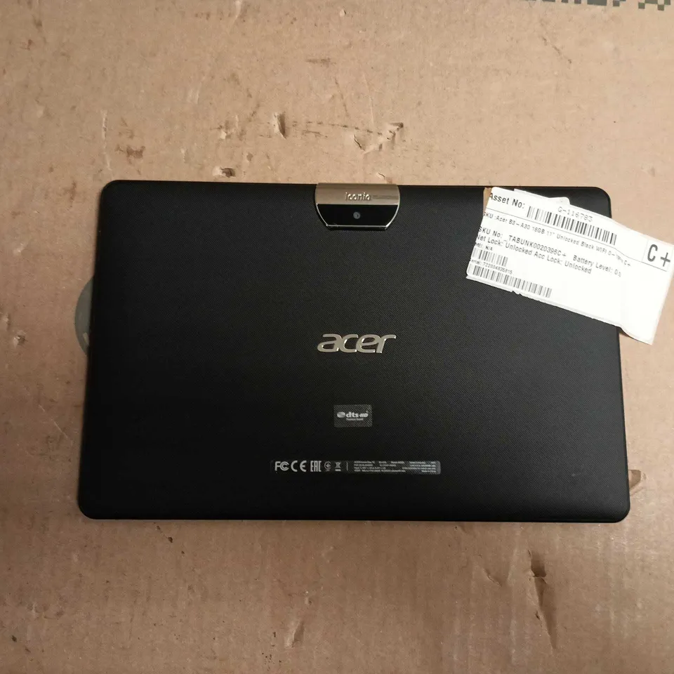 UNBOXED ACER TABLET – 11-INCH, BLACK, 16GB, WI‑FI