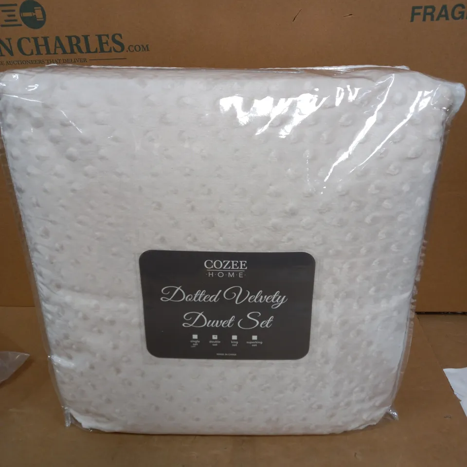 COZEE HOME DOTTED DUVET SET - IVORY - DOUBLE