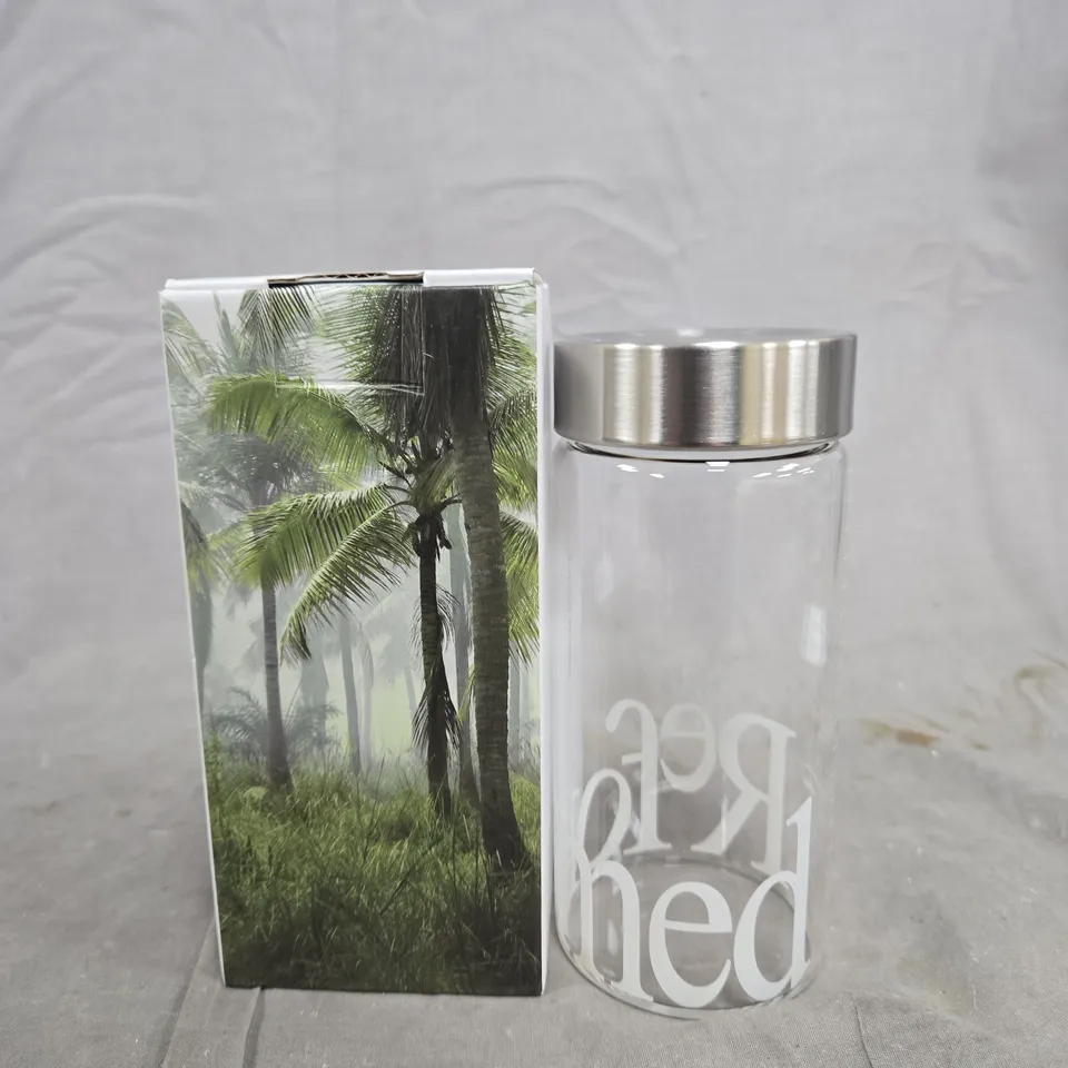 GLASS WATER BOTTLE WITH STAINLESS STEEL LID 