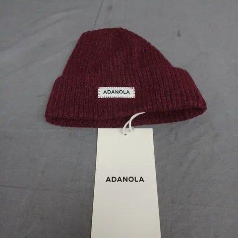 ADANOLA KNIT BEANIE IN DARK CHERRY